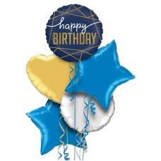 Royal Blue Happy Birthday Balloon Bouquet